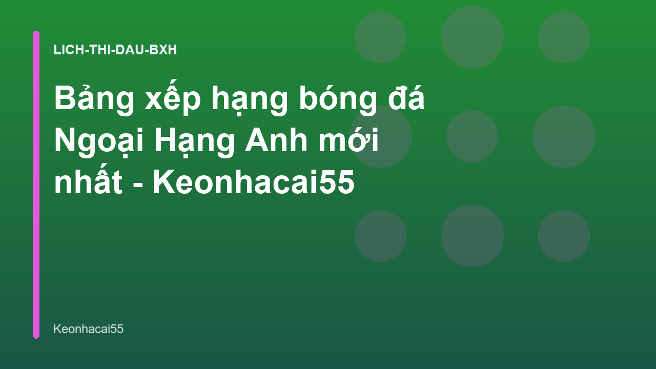 Bảng xếp hạng bóng đá Ngoại Hạng Anh mới nhất - Keonhacai55